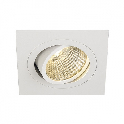 SLV 113881 NEW TRIA LED DL SQUARE Set, Downlight, mattweiss, 6W, 38°, 2700K, inkl. Treiber, Clipfed.