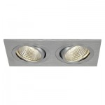SLV 113896 NEW TRIA II LED DL SQUARE Set, alu-brushed, 2x6W, 38°, 2700K, inkl. Treiber, Clipfed.
