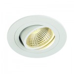 SLV 113901 NEW TRIA LED DL ROUND Set, Downlight, mattweiss, 6W, 38°, 3000K, inkl. Treiber, Clipfed.