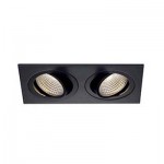 SLV 113920 NEW TRIA 2 DL SQUARE Set Downlight, mattschwarz, 2x6W, 38°,3000K,inkl. Treiber,Clipf.