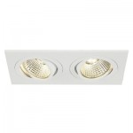 SLV 113921 NEW TRIA II LED DL SQUARE Set, mattweiss, 2x6W, 38°, 3000K, inkl. Treiber, Clipfed.