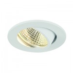 SLV 113951 NEW TRIA LED 3W DL ROUND Set, Downlight, mattweiss, 38°, 3000K, inkl. Treiber, Clipfed.