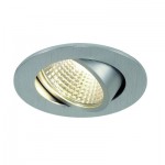 SLV 113956 NEW TRIA LED 3W DL ROUND Set, Downlight, alu-brushed, 38°, 3000K, inkl. Treiber, Clipfed.