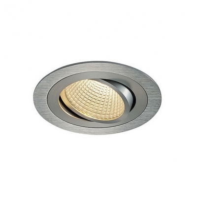 SLV 114236 NEW TRIA LED DL ROUND Set, alu-brushed, 12W, 38°, 3000K, inkl. Treiber, Clipfed.