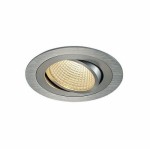 SLV 114236 NEW TRIA LED DL ROUND Set, alu-brushed, 12W, 38°, 3000K, inkl. Treiber, Clipfed.