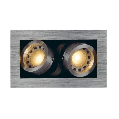 SLV 115526 KADUX 2 GU10 Downlight, eckig, alu brushed, max. 2x50W