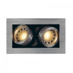 SLV 115526 KADUX 2 GU10 Downlight, eckig, alu brushed, max. 2x50W
