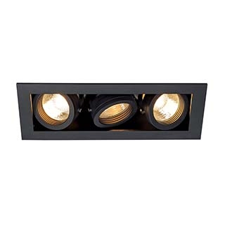 SLV 115530 KADUX 3 GU10 Downlight, eckig, mattschwarz, max. 3x50W