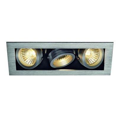SLV 115536 KADUX 3 GU10 Downlight, eckig, alu brushed, max. 3x50W