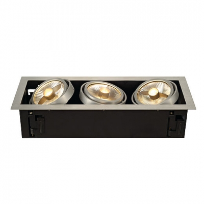 SLV 115566 KADUX 3 ES111 Downlight, eckig, alu brushed, max. 3x75W
