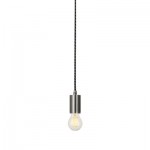 SLV 132656 FITU E27 Pendelleuchte, rund, alu brushed, E27, max. 60W, 2.5m Kabel mit offenem Kabele.
