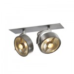 SLV 113366 KALU Einbauleuchte, 2 Spots, alu geb?rstet, 2xES111, max. 2x75W