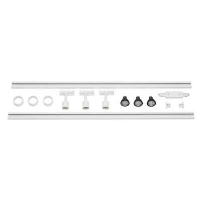 SLV 143191 1-Phasen Hochvolt-Set 3, weiss, 2x1m, inkl. 3xPURI und LED Leuchtmittel 4,3W