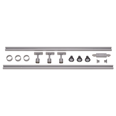 SLV 143194 1-Phasen Hochvolt-Set 4, silbergrau, 2x1m, inkl. 3xPURI und LED Leuchtmittel 4,3W SLV 143194 1-Phasen Hochvolt-Set 4, silbergrau, 2x1m, inkl. 3xPURI und LED Leuchtmittel 4,3W