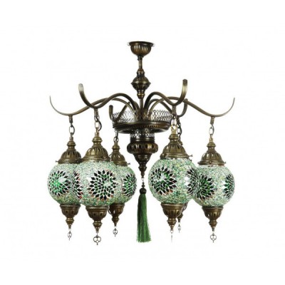 Люстра МАРОККО зеленый h-80 d-70 Е14 6*40w Kink light 0215Т6,07(70)W