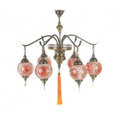 Люстра оранжевая h70 d80 E14 6*40W Kink light 0215Т6,09(80)