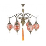 Люстра оранжевая h70 d80 E14 6*40W Kink light 0215Т6,09(80)