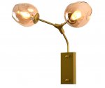 Светильник бра НИССА золото (медовые плафоны) l54 h50 E27 2*40W Kink light 07512-2,33