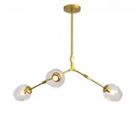 07512-3,33(21) Люстра Нисса матовое золото (прозрачные плафоны) w108*80 h40/60 E27 3*40W Kink light
