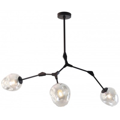 Люстра НИССА черная (прозрачные плафоны) w108*80 h40/60 E27 3*40W Kink light 07512-3,19(21)