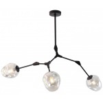 Люстра НИССА черная (прозрачные плафоны) w108*80 h40/60 E27 3*40W Kink light 07512-3,19(21)