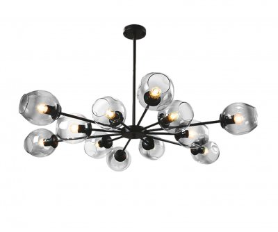 07616-12,19(16) Люстра Нинес черный (серые плафоны) d100 h65 E27 12*40W Kink light 07616-12,19(16) Люстра Нинес черный (серые плафоны) d100 h65 E27 12*40W Kink light
