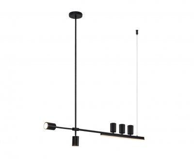 Kink Light 07618-120,19 Люстра Рия черный L120 h116/86/46 GU10 5*5W+Led 12W (4000K) (лампы в комплекте)