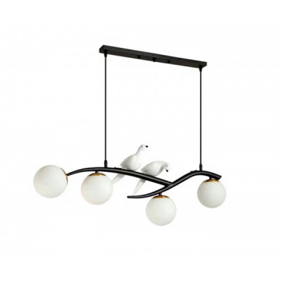 07618-4,19 Люстра Биллия черный (белые плафоны) d86 h100 E14 4*60W Kink light 07618-4,19 Люстра Биллия черный (белые плафоны) d86 h100 E14 4*60W Kink light