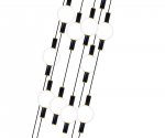 Kink Light 07637-18A,19(01) Люстра каскадная диммируемая Луена черный d40 h210 Led 90W (3000-6000K) с пультом ДУ