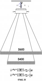 07662,33 Подвес Cелена золото d60+40 h150 Led 60W(4000K) Kink light