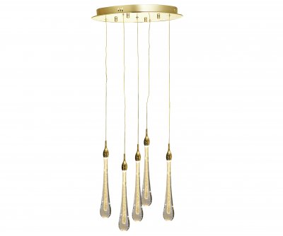 07860-5A,33 Подвес Асмер золото d40 h200 Led 15W (3000k) Kink light