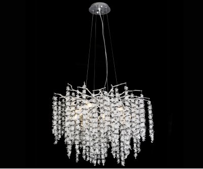 Kink Light 07871-80,16 Люстра Шанти серебро d80 h200 G9 10*7W (led лампы 7W (4000K) в комплекте)