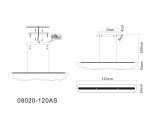 Kink Light 08020-120AS,19 Подвес Майра черный w120*30 h150 Led 37W (3000K)