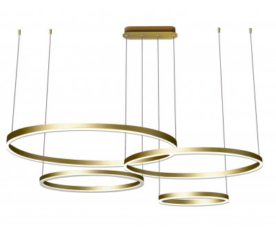 08204,33P(4000K) Подвес Тор матовое золото w150*100 (d40+60+80+100) h150 Led 174w (4000K) диммируемый с пультом ДУ Kink light