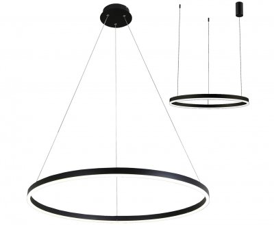 Kink Light 08214,19A(3000K) Подвес Тор черный d80 h150 Led 50W (3000K) 2 типа крепления