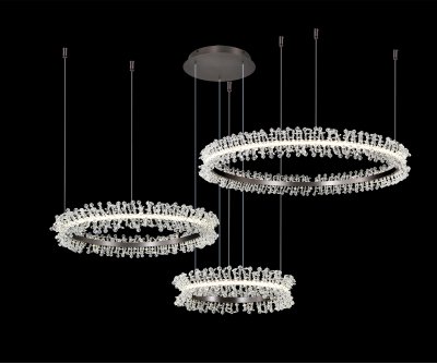 Kink Light 08246,12PA Подвес диммируемый Лаура матовый никель d40+60+80 h150 Led 110W (4000K) с пультом ДУ