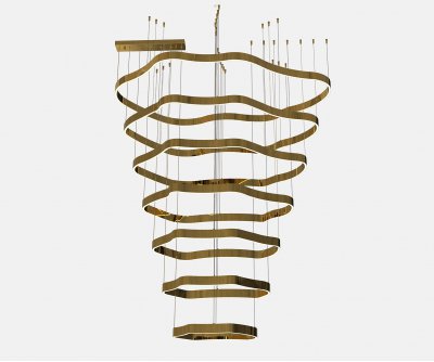 Kink Light 08264-7A,36 Подвес диммируемый Хейла латунь w160*105 h300 Led 330W (3000K) с пультом ДУ