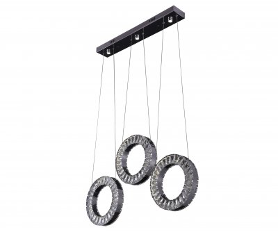 08616(3000-6000K) Подвес Тор-Кристалл хром w67*10 h120 Led 126W (3000-6000K) с пультом ДУ. d кольца 29 см ,внутренний d19см Kink light