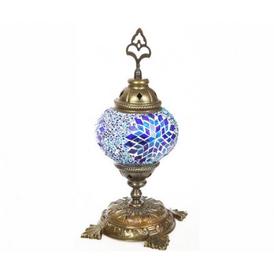 Настольная лампа МАРОККО голубая h31 d12 E14 1*40W Kink light 903,05 Настольная лампа МАРОККО голубая h31 d12 E14 1*40W Kink light 903,05