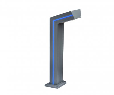 Kink Light 09207-F,16(05) Светильник уличный Такоми серый с солнечной батареей w15*7,5 h80 Led 6W (4000K) Декоративная подсветка синяя. С пультом ДУ