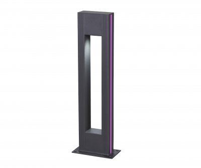 Kink Light 09208-F(220V),16(10) Светильник уличный Грайни серый 220V w18*8 h80 Led 5W (4000K) Декоративная подсветка розовая.