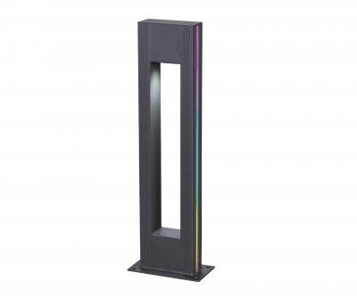 Kink Light 09208-F(220V),16(RGB) Светильник уличный Грайни серый 220V w18*8 h80 Led 5W (4000K) c пультом ДУ, Декоративная подсветка RGB.