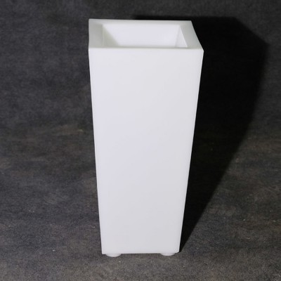 Кашпо-конус белый 220В QUADRUM 400х400х900 мм