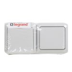 Legrand Quteo Сер Блок Выключатель 1-кл+роз с/з с шт IP44 (арт. 782348)