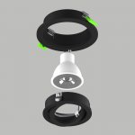 011620 Светильник SINGO BASE Round X1 MR16/GU10 ЧЕРНЫЙ