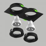 011626 Светильник SINGO BASE Quad X2 MR16/GU10 ЧЕРНЫЙ