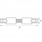 Соединитель регулируемый гибкий однофазный для встраиваемых треков Barra Lightstar 501157