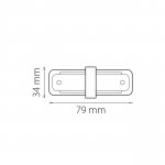 Соединитель малый прямой однофазный Lightstar 502107 Barra
