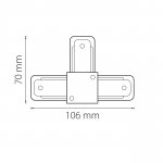Соединитель T-оСветильник бразный однофазный Lightstar 502137 Barra