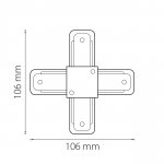 Соединитель X-оСветильник бразный однофазный Lightstar 502149 Barra